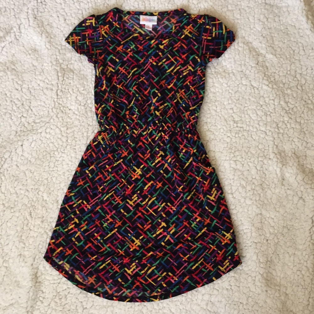 Geometric pattern dress with pockets